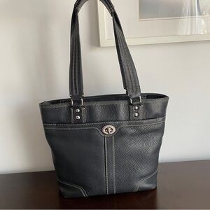 Vintage Coach Hampton Pebbled Leather Tote Bag
